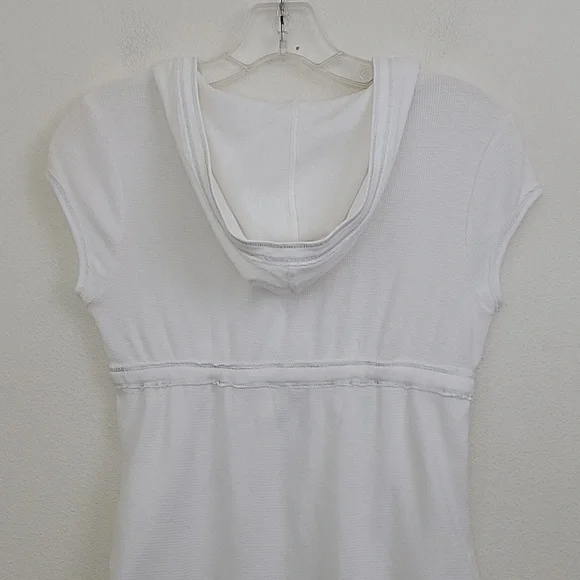NWT Justice White Hoodie Cap Sleeve Bling Top L 14 - Picture 15 of 16
